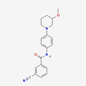 B2909136 3-cyano-N-(4-(3-methoxypiperidin-1-yl)phenyl)benzamide CAS No. 1797278-77-3