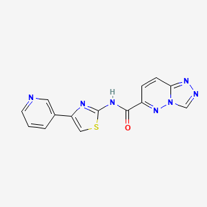molecular formula C14H9N7OS B2909149 N-[4-(pyridin-3-yl)-1,3-thiazol-2-yl]-[1,2,4]triazolo[4,3-b]pyridazine-6-carboxamide CAS No. 2415629-08-0