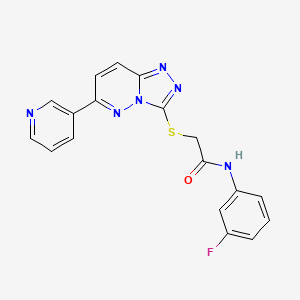 molecular formula C18H13FN6OS B2909185 N-(3-fluorophenyl)-2-{[6-(pyridin-3-yl)-[1,2,4]triazolo[4,3-b]pyridazin-3-yl]sulfanyl}acetamide CAS No. 891108-96-6