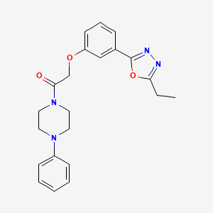 2-(3-(5-Ethyl-1,3,4-oxadiazol-2-yl)phenoxy)-1-(4-phenylpiperazin-1-yl)ethanone