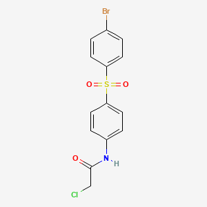 molecular formula C14H11BrClNO3S B2909209 N-[4-(4-bromobenzenesulfonyl)phenyl]-2-chloroacetamide CAS No. 339105-05-4