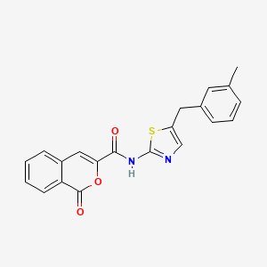 molecular formula C21H16N2O3S B2909216 N-{5-[(3-methylphenyl)methyl]-1,3-thiazol-2-yl}-1-oxo-1H-isochromene-3-carboxamide CAS No. 853891-48-2