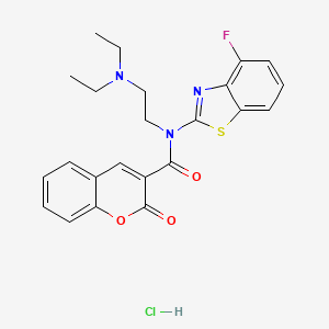 molecular formula C23H23ClFN3O3S B2909218 N-(2-(diethylamino)ethyl)-N-(4-fluorobenzo[d]thiazol-2-yl)-2-oxo-2H-chromene-3-carboxamide hydrochloride CAS No. 1217024-65-1