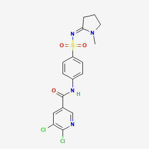 5,6-dichloro-N-[4-[(Z)-(1-methylpyrrolidin-2-ylidene)amino]sulfonylphenyl]pyridine-3-carboxamide
