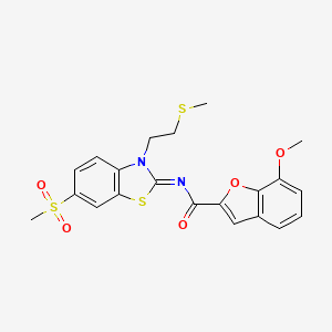 (Z)-7-methoxy-N-(6-(methylsulfonyl)-3-(2-(methylthio)ethyl)benzo[d]thiazol-2(3H)-ylidene)benzofuran-2-carboxamide