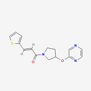 (E)-1-(3-(pyrazin-2-yloxy)pyrrolidin-1-yl)-3-(thiophen-2-yl)prop-2-en-1-one