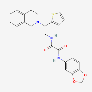 N1-(benzo[d][1,3]dioxol-5-yl)-N2-(2-(3,4-dihydroisoquinolin-2(1H)-yl)-2-(thiophen-2-yl)ethyl)oxalamide