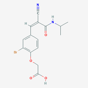 2-[2-Bromo-4-[(Z)-2-cyano-3-oxo-3-(propan-2-ylamino)prop-1-enyl]phenoxy]acetic acid