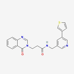3-(4-oxoquinazolin-3(4H)-yl)-N-((5-(thiophen-3-yl)pyridin-3-yl)methyl)propanamide
