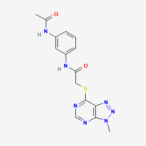 molecular formula C15H15N7O2S B2909261 N-(3-acetamidophenyl)-2-((3-methyl-3H-[1,2,3]triazolo[4,5-d]pyrimidin-7-yl)thio)acetamide CAS No. 1058231-69-8