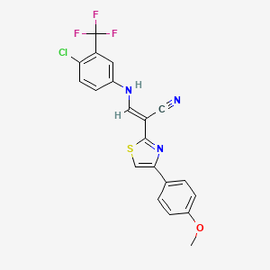 (E)-3-((4-chloro-3-(trifluoromethyl)phenyl)amino)-2-(4-(4-methoxyphenyl)thiazol-2-yl)acrylonitrile