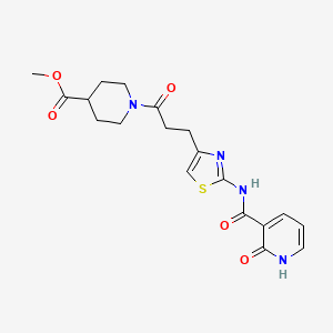Methyl 1-(3-(2-(2-oxo-1,2-dihydropyridine-3-carboxamido)thiazol-4-yl)propanoyl)piperidine-4-carboxylate