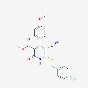 methyl 6-[(4-chlorophenyl)methylsulfanyl]-5-cyano-4-(4-ethoxyphenyl)-2-oxo-3,4-dihydro-1H-pyridine-3-carboxylate