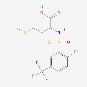 2-[2-Chloro-5-(trifluoromethyl)benzenesulfonamido]-4-(methylsulfanyl)butanoic acid