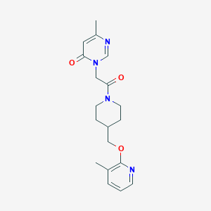 6-Methyl-3-[2-[4-[(3-methylpyridin-2-yl)oxymethyl]piperidin-1-yl]-2-oxoethyl]pyrimidin-4-one