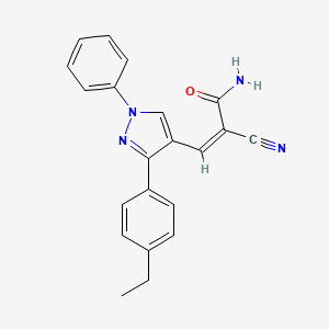 (Z)-2-cyano-3-[3-(4-ethylphenyl)-1-phenylpyrazol-4-yl]prop-2-enamide