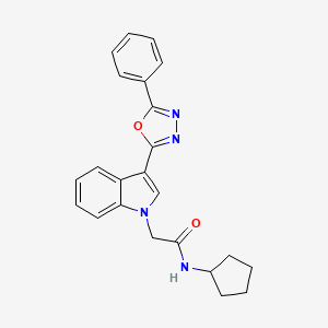 N-cyclopentyl-2-(3-(5-phenyl-1,3,4-oxadiazol-2-yl)-1H-indol-1-yl)acetamide
