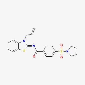 molecular formula C21H21N3O3S2 B2909315 (Z)-N-(3-allylbenzo[d]thiazol-2(3H)-ylidene)-4-(pyrrolidin-1-ylsulfonyl)benzamide CAS No. 941916-73-0