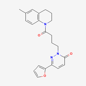 6-(furan-2-yl)-2-(4-(6-methyl-3,4-dihydroquinolin-1(2H)-yl)-4-oxobutyl)pyridazin-3(2H)-one