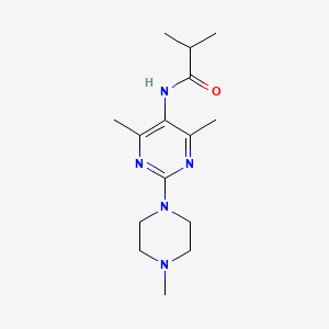 molecular formula C15H25N5O B2909319 N-[4,6-DIMETHYL-2-(4-METHYLPIPERAZIN-1-YL)PYRIMIDIN-5-YL]-2-METHYLPROPANAMIDE CAS No. 1797973-02-4