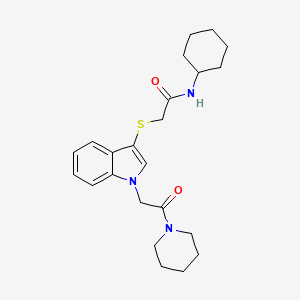 N-cyclohexyl-2-{[1-(2-oxo-2-piperidin-1-ylethyl)-1H-indol-3-yl]thio}acetamide
