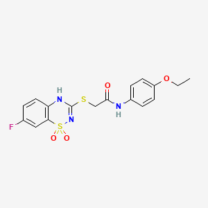 molecular formula C17H16FN3O4S2 B2909326 N-(4-ethoxyphenyl)-2-[(7-fluoro-1,1-dioxo-4H-1lambda6,2,4-benzothiadiazin-3-yl)sulfanyl]acetamide CAS No. 886954-84-3