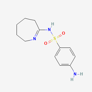 molecular formula C12H17N3O2S B2909331 4-amino-N-[(2E)-azepan-2-ylidene]benzenesulfonamide CAS No. 109097-77-0