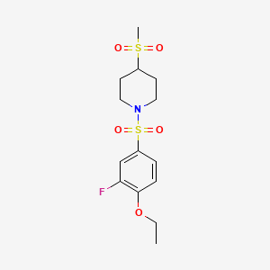 1-((4-Ethoxy-3-fluorophenyl)sulfonyl)-4-(methylsulfonyl)piperidine
