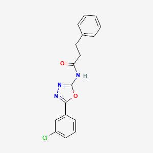 N-(5-(3-chlorophenyl)-1,3,4-oxadiazol-2-yl)-3-phenylpropanamide