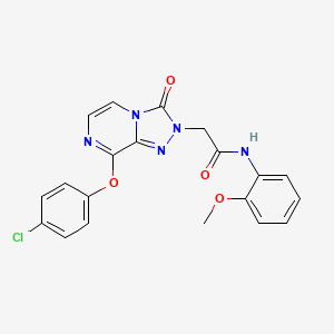 molecular formula C20H16ClN5O4 B2909346 2-[8-(4-chlorophenoxy)-3-oxo[1,2,4]triazolo[4,3-a]pyrazin-2(3H)-yl]-N-(2-methoxyphenyl)acetamide CAS No. 1251693-14-7
