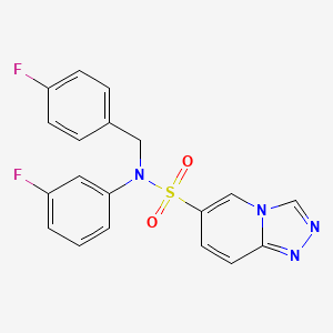 molecular formula C19H14F2N4O2S B2909349 N-(4-fluorobenzyl)-N-(3-fluorophenyl)[1,2,4]triazolo[4,3-a]pyridine-6-sulfonamide CAS No. 1251658-14-6