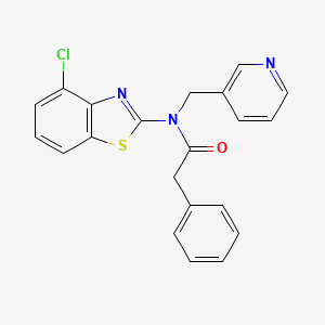 molecular formula C21H16ClN3OS B2909350 N-(4-chloro-1,3-benzothiazol-2-yl)-2-phenyl-N-[(pyridin-3-yl)methyl]acetamide CAS No. 895017-45-5
