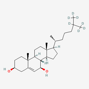 molecular formula C27H46O2 B2909354 (3S,7R,8S,9S,10R,13R,14S,17R)-10,13-dimethyl-17-[(2R)-6,7,7,7-tetradeuterio-6-(trideuteriomethyl)heptan-2-yl]-2,3,4,7,8,9,11,12,14,15,16,17-dodecahydro-1H-cyclopenta[a]phenanthrene-3,7-diol CAS No. 349553-97-5
