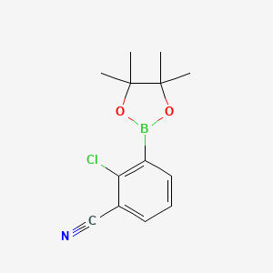 molecular formula C13H15BClNO2 B2909355 2-Chloro-3-(4,4,5,5-tetramethyl-1,3,2-dioxaborolan-2-yl)benzonitrile CAS No. 2172654-65-6