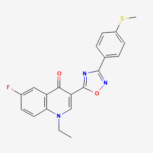 1-ethyl-6-fluoro-3-(3-(4-(methylthio)phenyl)-1,2,4-oxadiazol-5-yl)quinolin-4(1H)-one