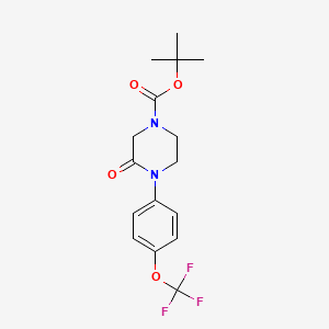 molecular formula C16H19F3N2O4 B2909362 Tert-butyl 3-oxo-4-(4-(trifluoromethoxy)phenyl) piperazine-1-carboxylate CAS No. 2089649-38-5