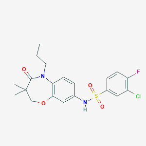 3-chloro-N-(3,3-dimethyl-4-oxo-5-propyl-2,3,4,5-tetrahydrobenzo[b][1,4]oxazepin-8-yl)-4-fluorobenzenesulfonamide