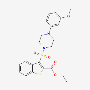 molecular formula C22H24N2O5S2 B2909366 Ethyl 3-{[4-(3-methoxyphenyl)piperazin-1-yl]sulfonyl}-1-benzothiophene-2-carboxylate CAS No. 932520-32-6