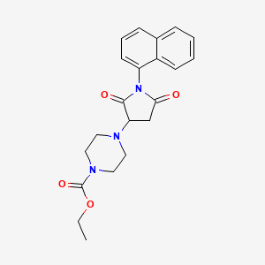 molecular formula C21H23N3O4 B2909368 Ethyl 4-[1-(naphthalen-1-yl)-2,5-dioxopyrrolidin-3-yl]piperazine-1-carboxylate CAS No. 838889-15-9