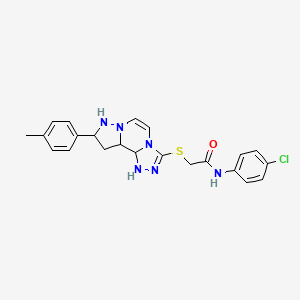 N-(4-chlorophenyl)-2-{[11-(4-methylphenyl)-3,4,6,9,10-pentaazatricyclo[7.3.0.0^{2,6}]dodeca-1(12),2,4,7,10-pentaen-5-yl]sulfanyl}acetamide