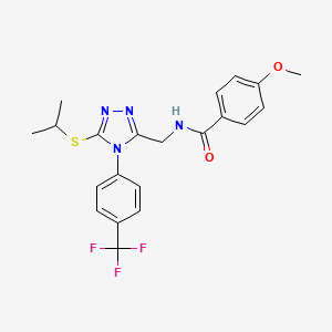 N-((5-(isopropylthio)-4-(4-(trifluoromethyl)phenyl)-4H-1,2,4-triazol-3-yl)methyl)-4-methoxybenzamide