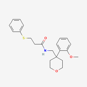 molecular formula C22H27NO3S B2909379 N-{[4-(2-methoxyphenyl)oxan-4-yl]methyl}-3-(phenylsulfanyl)propanamide CAS No. 1206986-73-3