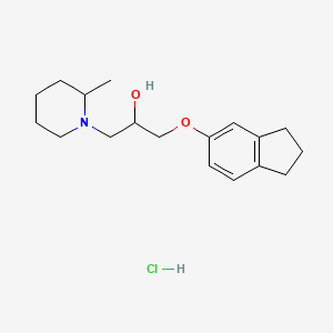 molecular formula C18H28ClNO2 B2909392 1-((2,3-dihydro-1H-inden-5-yl)oxy)-3-(2-methylpiperidin-1-yl)propan-2-ol hydrochloride CAS No. 1215327-89-1