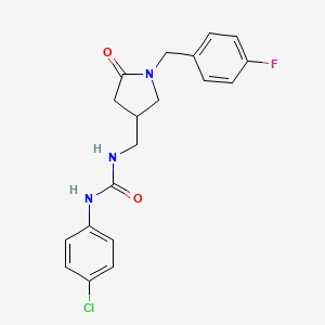 1-(4-Chlorophenyl)-3-((1-(4-fluorobenzyl)-5-oxopyrrolidin-3-yl)methyl)urea