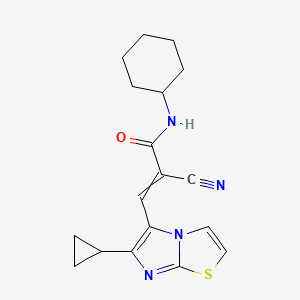 2-cyano-N-cyclohexyl-3-{6-cyclopropylimidazo[2,1-b][1,3]thiazol-5-yl}prop-2-enamide
