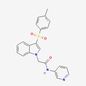 molecular formula C22H19N3O3S B2909399 N-(pyridin-3-yl)-2-(3-tosyl-1H-indol-1-yl)acetamide CAS No. 946358-85-6