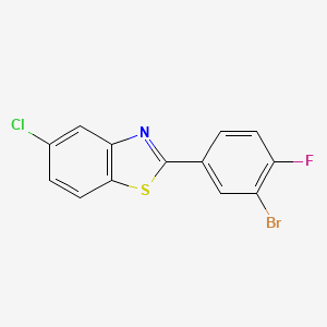 molecular formula C13H6BrClFNS B2909402 2-(3-Bromo-4-fluorophenyl)-5-chloro-1,3-benzothiazole CAS No. 2244512-91-0
