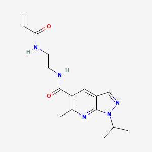 molecular formula C16H21N5O2 B2909404 6-Methyl-1-propan-2-yl-N-[2-(prop-2-enoylamino)ethyl]pyrazolo[3,4-b]pyridine-5-carboxamide CAS No. 2201353-27-5