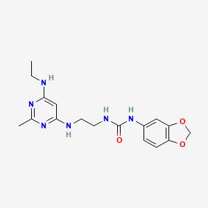 B2909406 1-(Benzo[d][1,3]dioxol-5-yl)-3-(2-((6-(ethylamino)-2-methylpyrimidin-4-yl)amino)ethyl)urea CAS No. 1203207-29-7