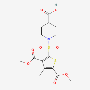 1-{[3,5-Bis(methoxycarbonyl)-4-methylthiophen-2-yl]sulfonyl}piperidine-4-carboxylic acid